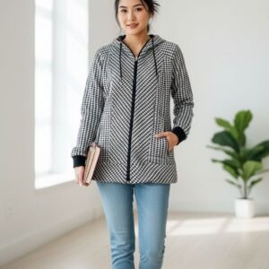 women zipper basic hoodie